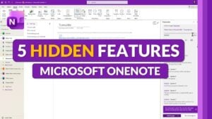 Microsoft OneNote docked to the side of a desktop screen for multitasking