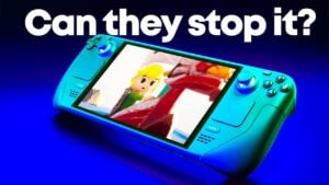 Conceptual design of the thinner and lighter Steam Deck 2 handheld console.