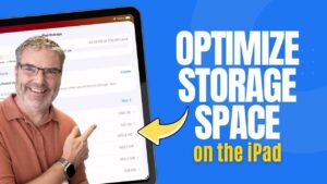 An iPad displaying a storage almost full warning notification.