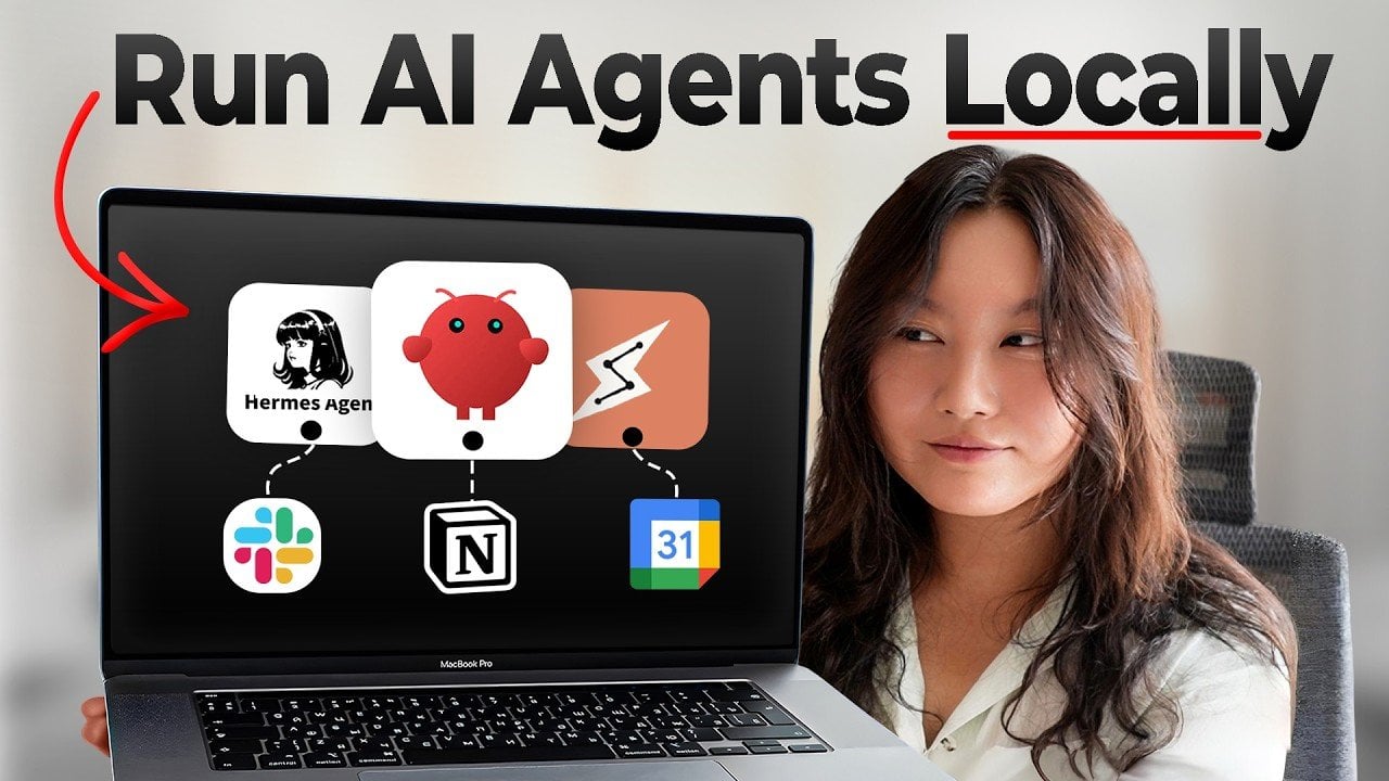 Laptop screen showing an automated AI dashboard managing daily workflows and emails.