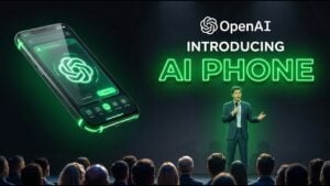 Concept render of the rumored OpenAI smartphone with a minimalist interface.