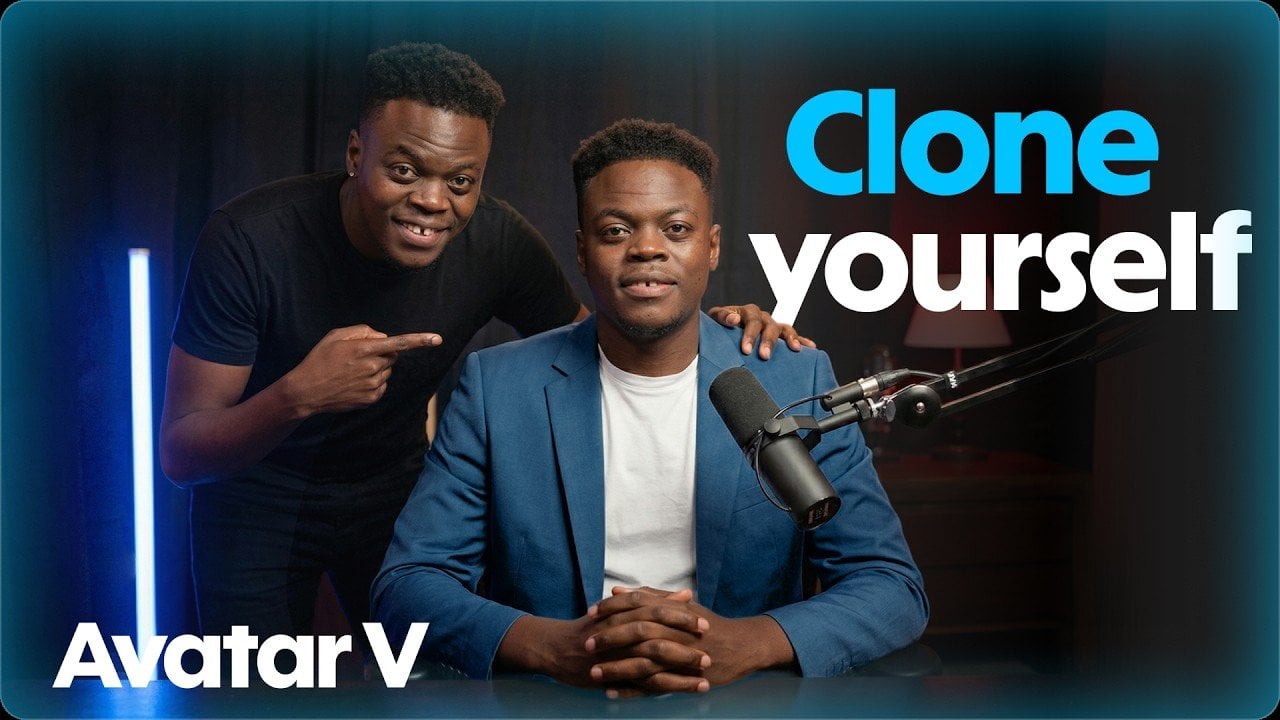 Side-by-side comparison of a user and their HeyGen Avatar 5 digital twin