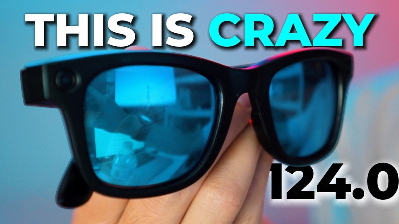 Person wearing Ray-Ban Meta glasses using the AI Ask feature to identify a tech product for shopping.