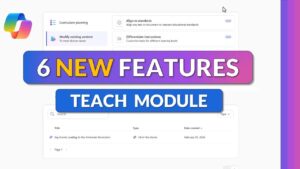 Teacher views Microsoft 365 Copilot Teach tools for aligning lesson content to local standards in multiple languages.