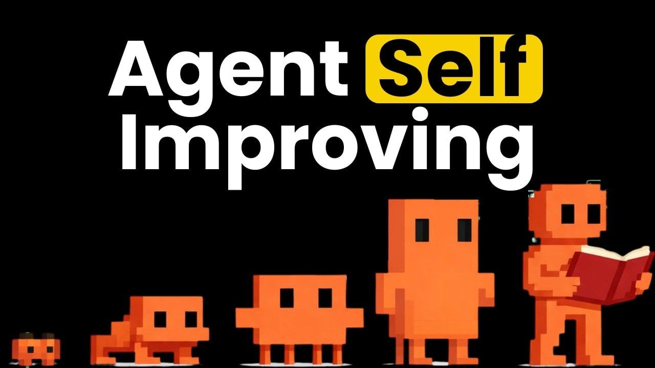 Graphic showing a self-evolving AI agent learning from in-context feedback and adapting its harness.