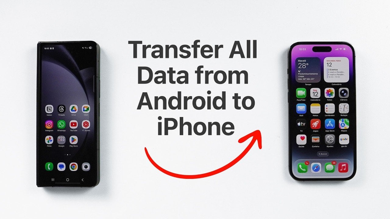 Transfer selection screen highlighting contacts, messages, photos, videos, and Google account items ready to copy.