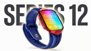 Close view of the Apple Watch Series 12 screen highlighting smoother transitions and improved LTPO power efficiency.