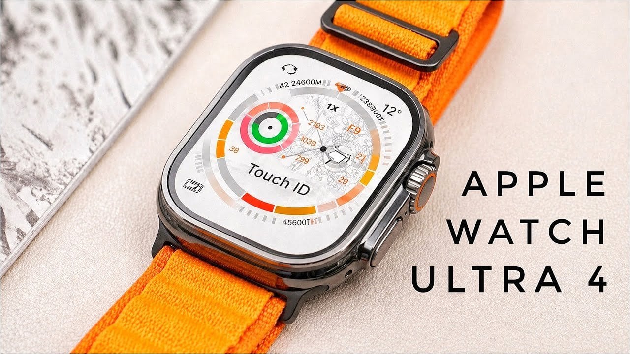 Screen mockup showing sleep tracking details on Apple Watch Ultra 4 with steadier overnight blood oxygen measurements.