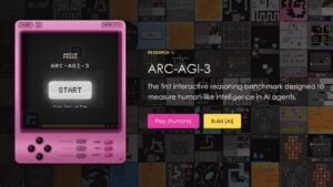 Screenshot-style view of ARC AGI 3 interactive puzzle grid with limited turns and no instructions shown.