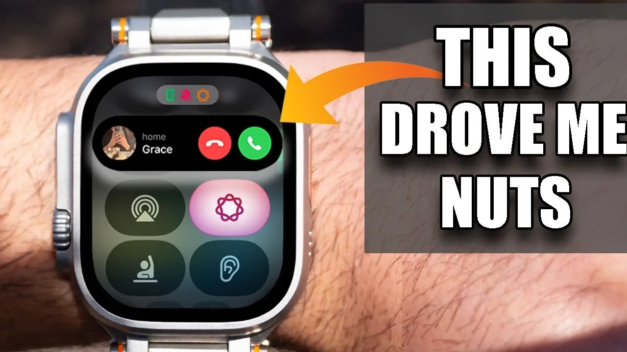 Apple Watch notifications panel with Apple Maps alerts disabled while CarPlay navigation runs on the car display.