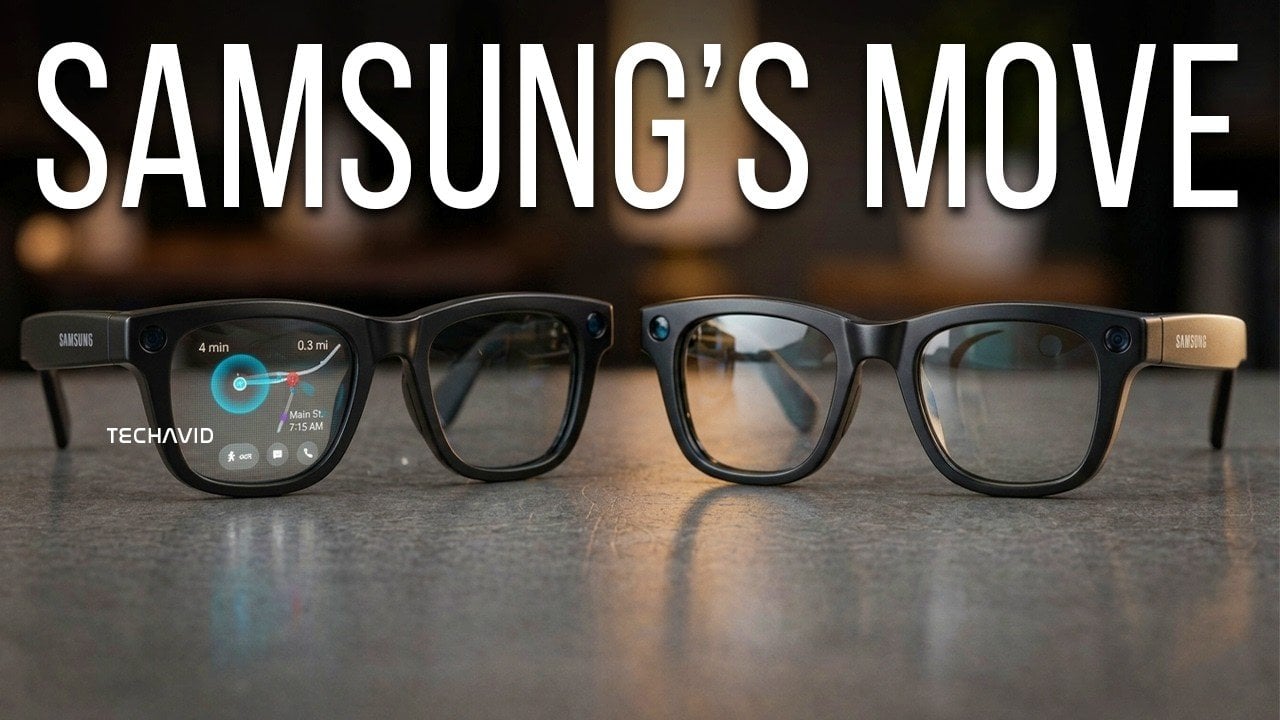 Samsung Jingu AI smart glasses frame showing the 12MP camera and lightweight design