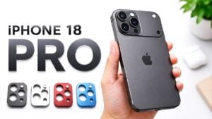 Concept image showing iPhone 18 Pro beside a foldable iPhone, with Pro colors bolder and foldable tones muted.