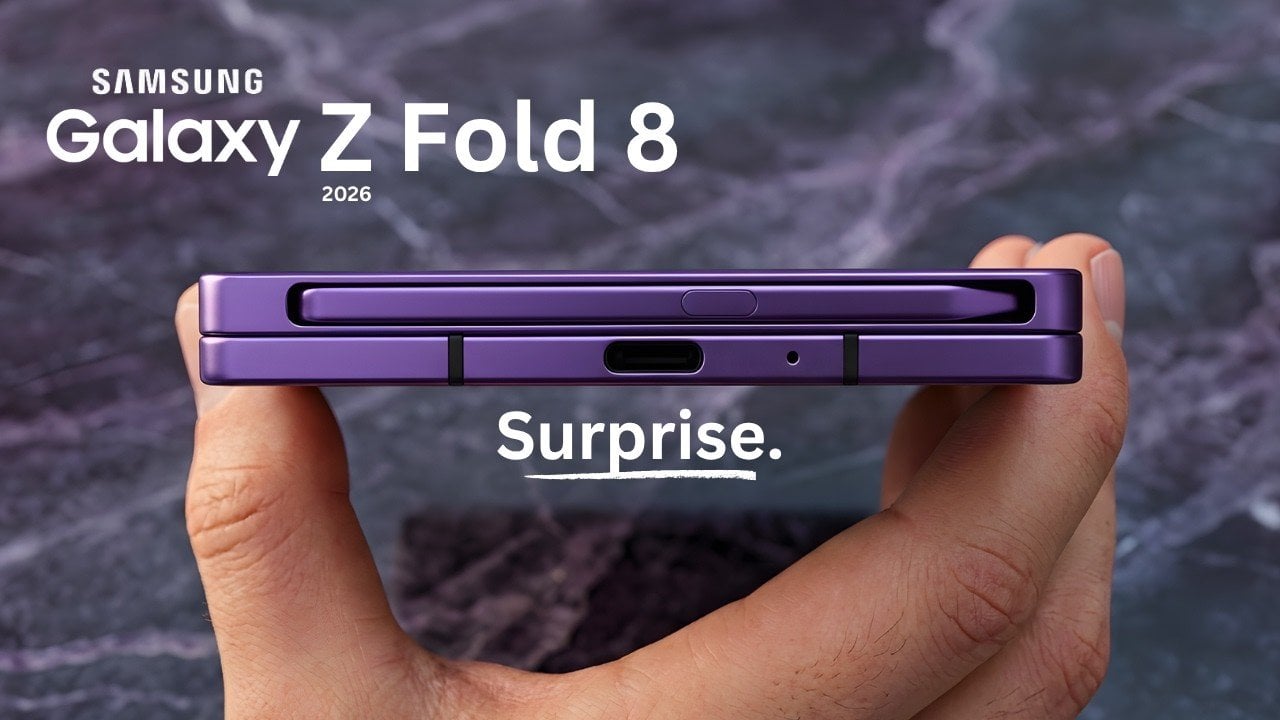 Side-by-side view comparing Fold 7 and Fold 8 camera cutout sizes, showing the narrower opening on the new model.