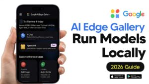 Settings screen in Google AI Edge Gallery showing temperature, top P, and a GPU option for faster responses.