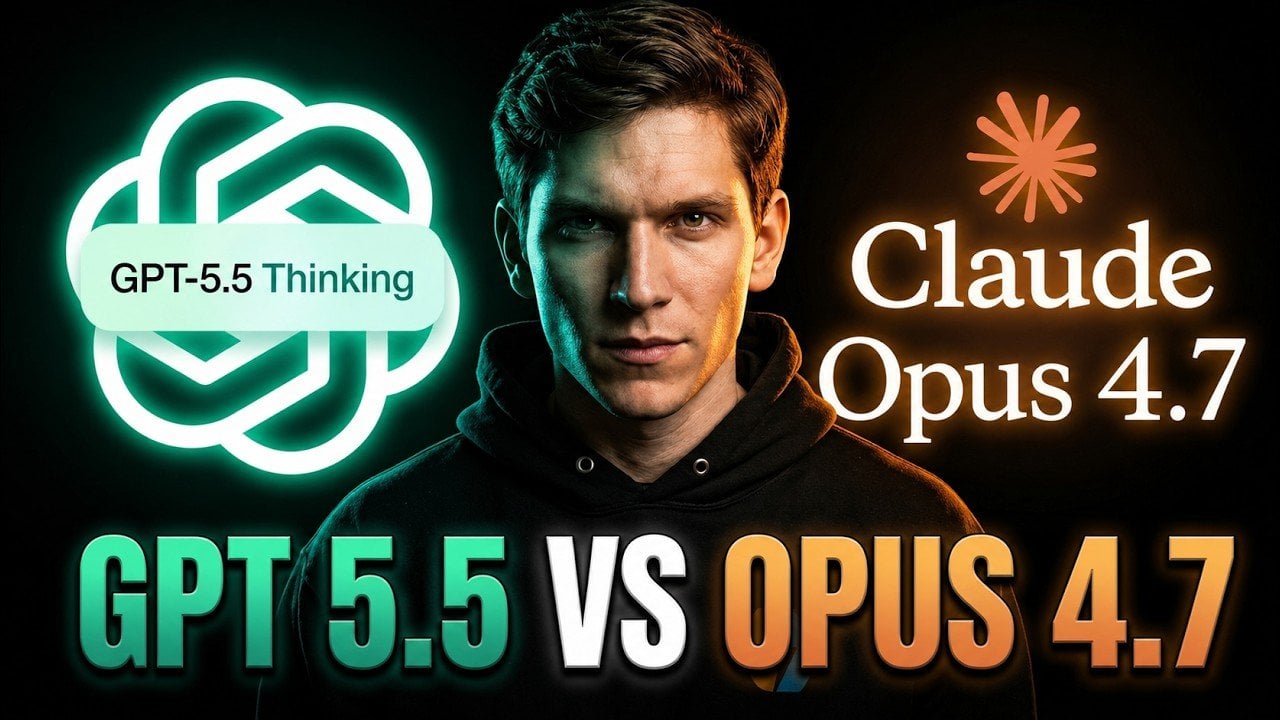 Comparison chart showing GPT 5.5 and Claude Opus 4.7 performance benchmarks