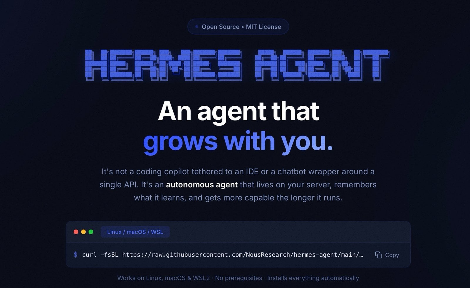 Local AI model settings screen highlights Hermes Agent customization options for advanced users and tinkerers.