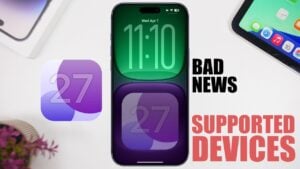 Close-up of an iPhone 11 Pro with a label indicating Apple’s vintage classification for older hardware.