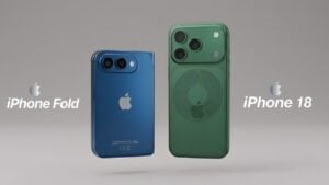 Outline diagram comparing iPhone 18 Pro Max thickness, height, and width changes versus the prior Pro Max.