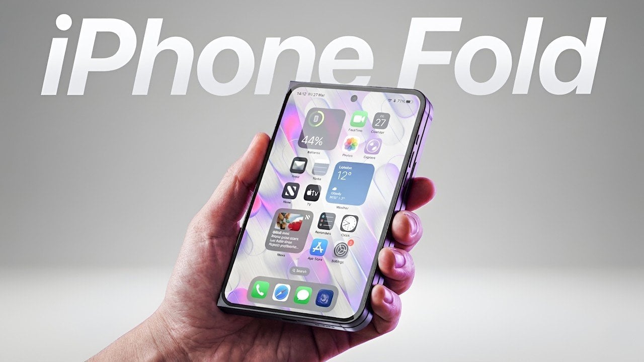 Close-up illustration of a 3D-printed hinge concept intended to reduce the visible crease on the foldable display.