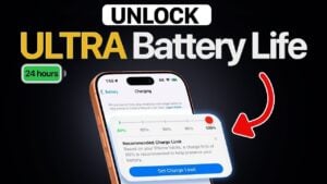 Charging screen showing Optimized Battery Charging with a 90% limit set for better long-term battery health.