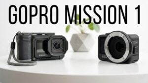 Vlogger holding the GoPro Mission 1 Creator Edition with Volta 2 battery grip