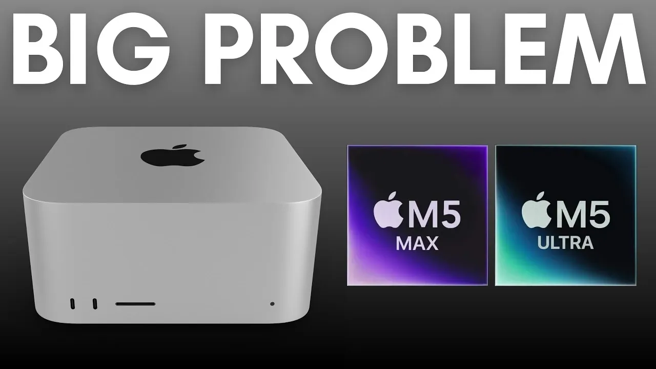 A Mac Studio on a desk beside a calendar showing long delivery windows tied to M5 Ultra supply limits.