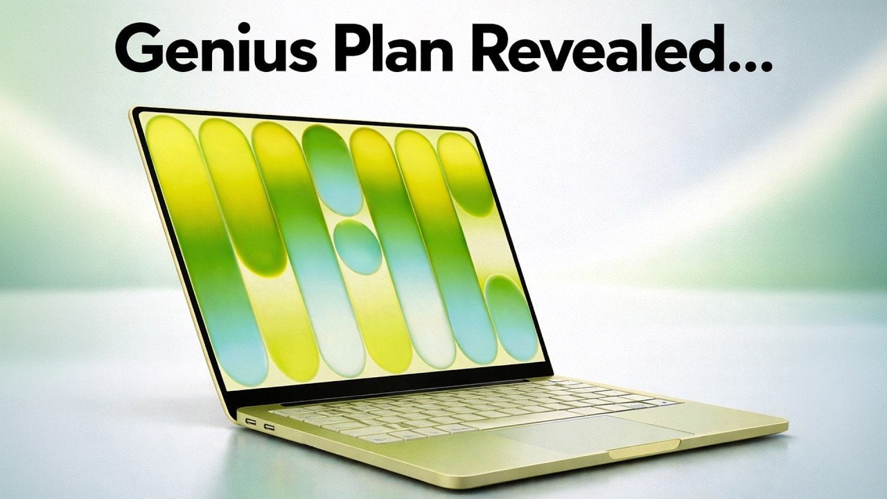 Screenshot-style view of iCloud Drive, iMessage, and FaceTime icons highlighted on MacBook Neo for ecosystem use.