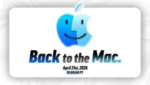 Front view of a Mac Studio concept showing M5 Ultra highlights and a 512GB unified memory callout.