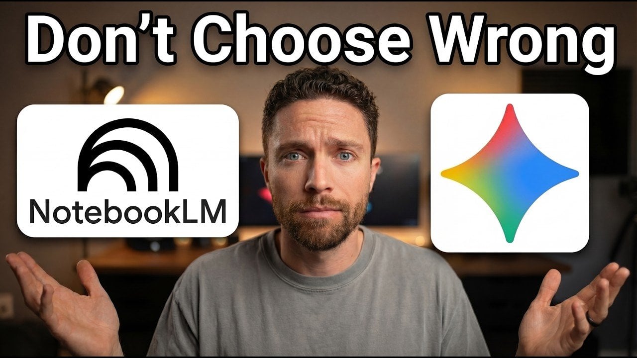 Side-by-side view comparing NotebookLM and Gemini strengths across research, writing, and creative tasks.