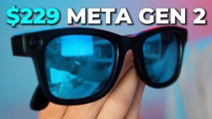 User wearing Ray-Ban Meta Gen 2 frames demonstrating hands-free calling