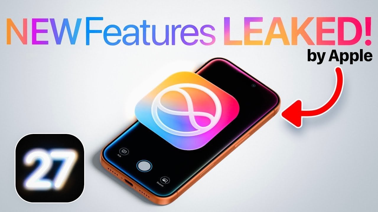 WWDC 2026 banner imagery alongside iOS 27 icons highlighting Wallet, Safari, and Visual Intelligence updates.