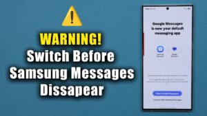 User waiting as message indexing completes, with texts gradually loading into Google Messages after switching apps.