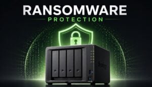 Secure business server rack with Synology NAS devices
