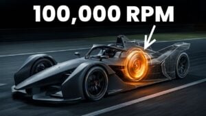 Nissan Formula E vehicle accelerating on a straight track