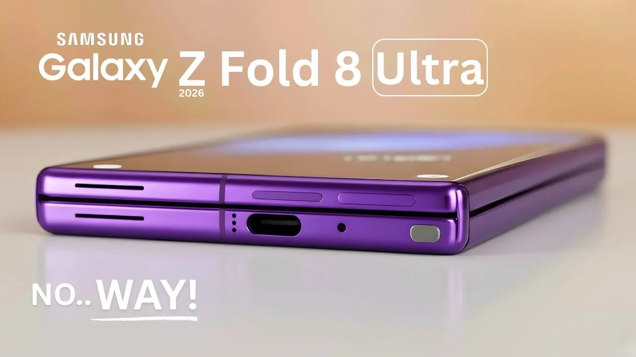 Charging graphic for Galaxy Z Fold 8 showing a possible 45W wired fast-charging rate like Galaxy S26.
