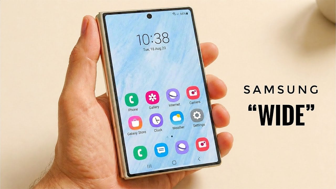 App windows arranged for multitasking on the Fold 8 Wide, showing how the wider screen changes split view.