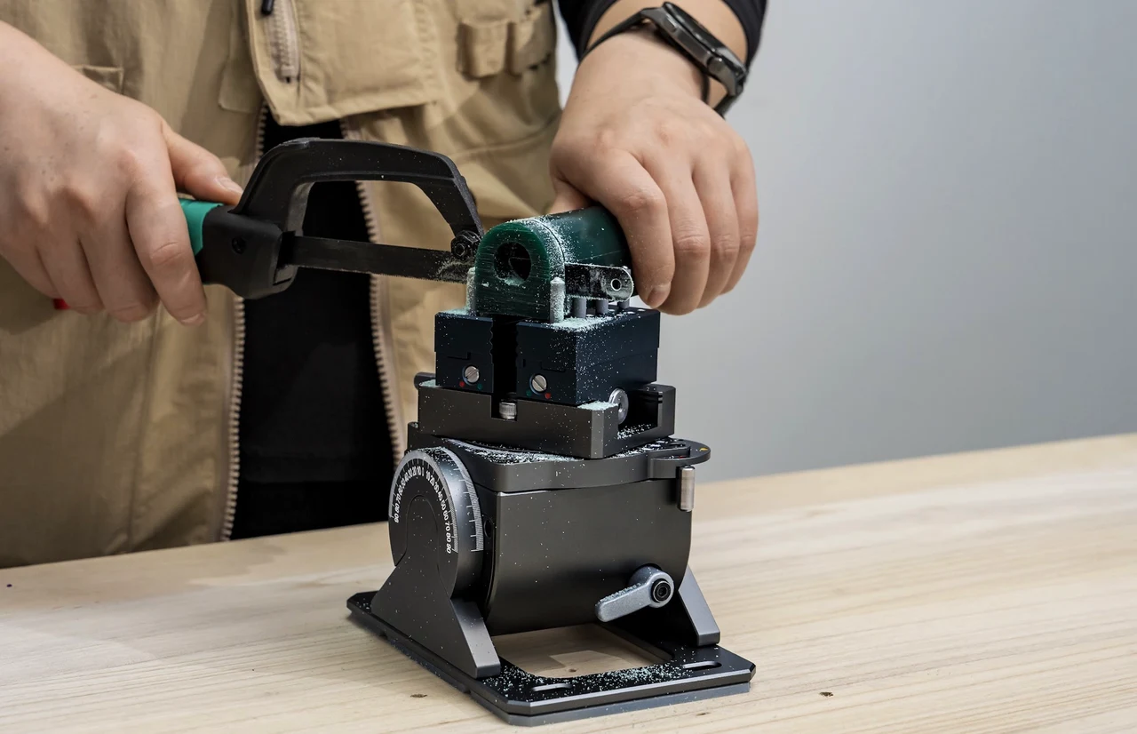 AxiGlide Pivoting Vise in use