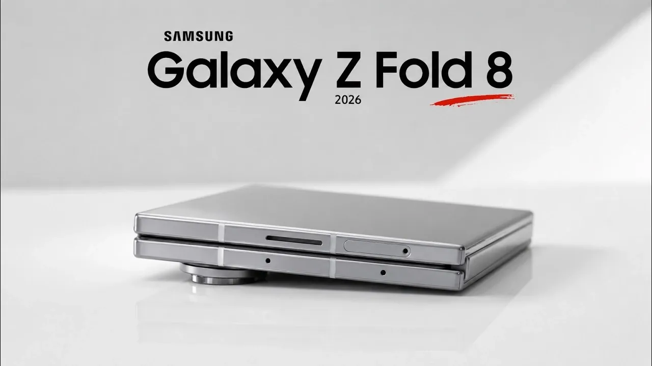 Leaked design of the Samsung Galaxy Z Fold 8 showing the display crease