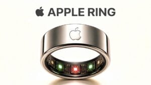 Person wearing a ring overnight while sleep metrics are recorded, with a phone showing sleep stages nearby.