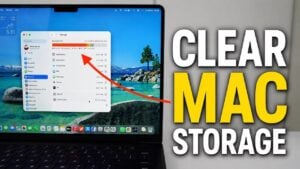 The macOS storage management screen showing available space