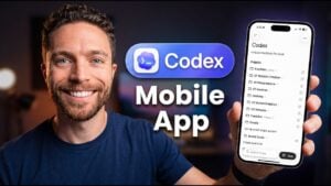 OpenAI Codex interface displayed on a smartphone screen
