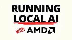 ComfyUI workflow generating media using local AMD hardware