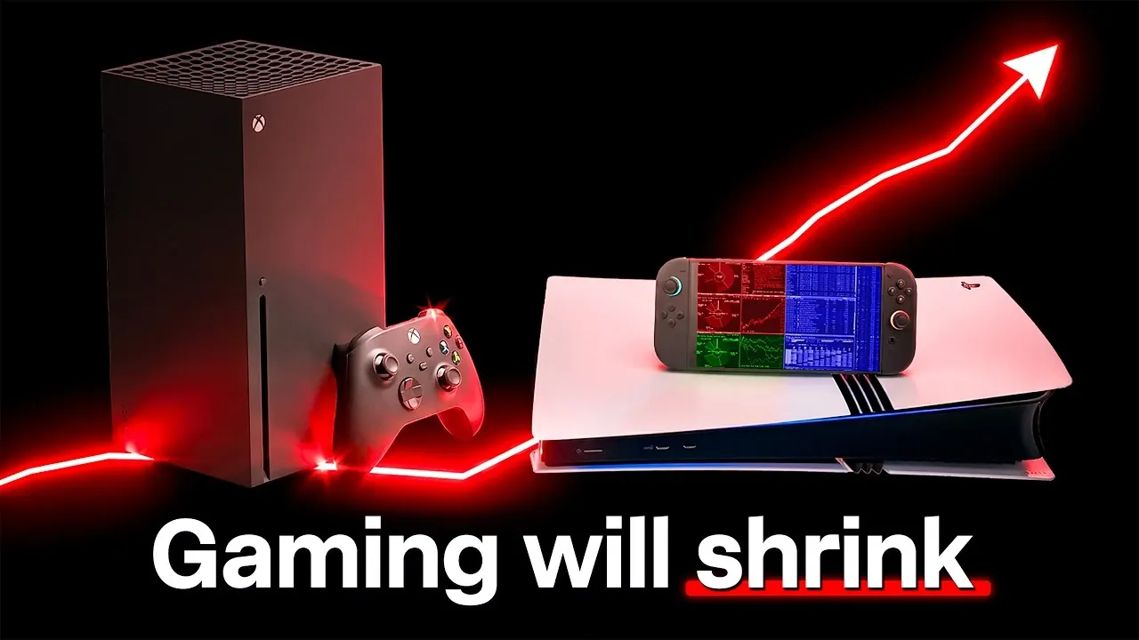 A Nintendo Switch 2 console displayed next to a rising price chart