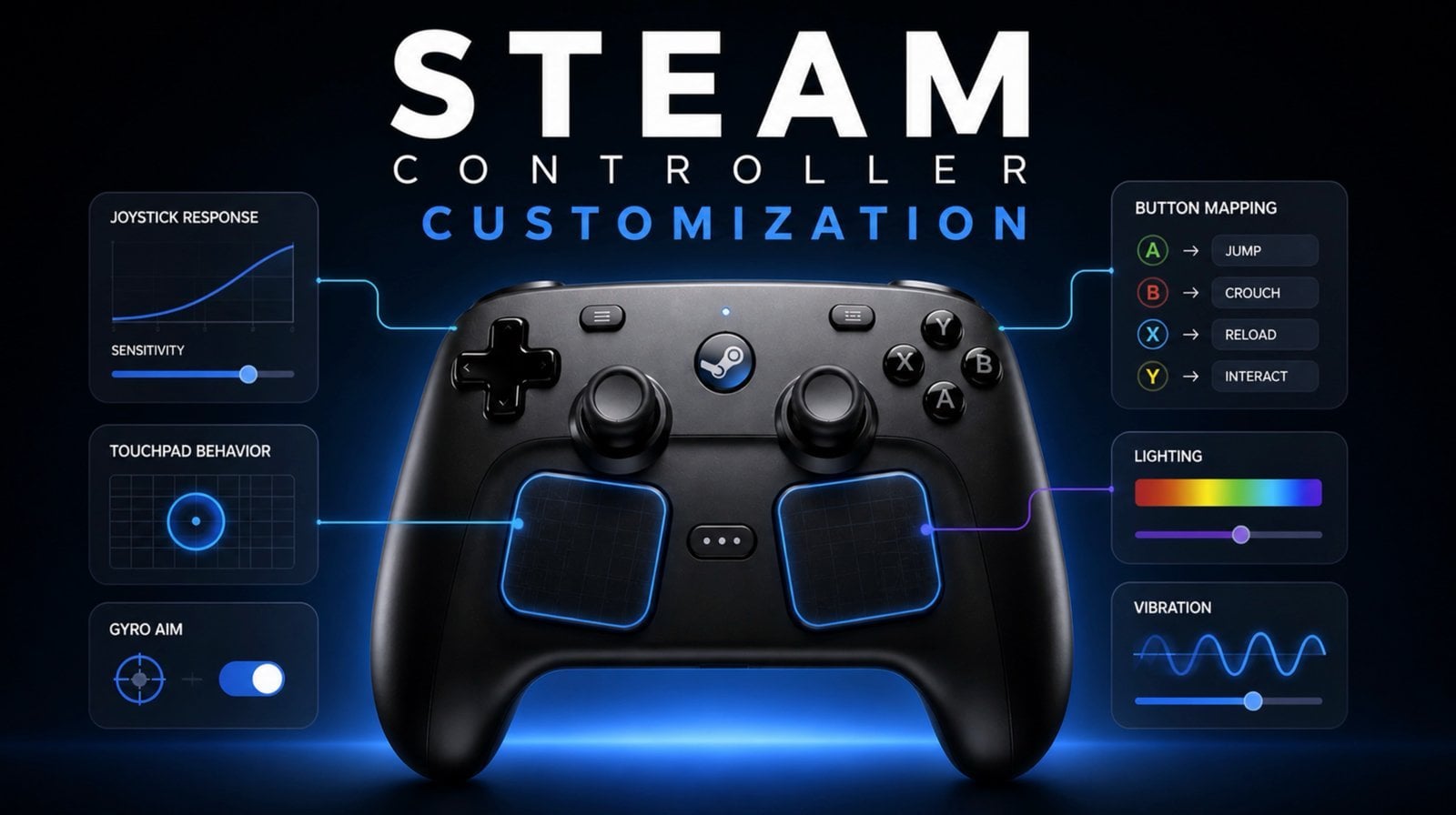 Player adjusting the back buttons on the new Steam Controller