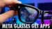Meta Ray-Ban smart glasses displaying a digital text overlay