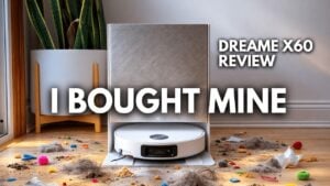 Dreame X60 Ultra robot vacuum navigating a living room floor