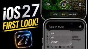 Siri interface integrated into the Dynamic Island on iOS 27