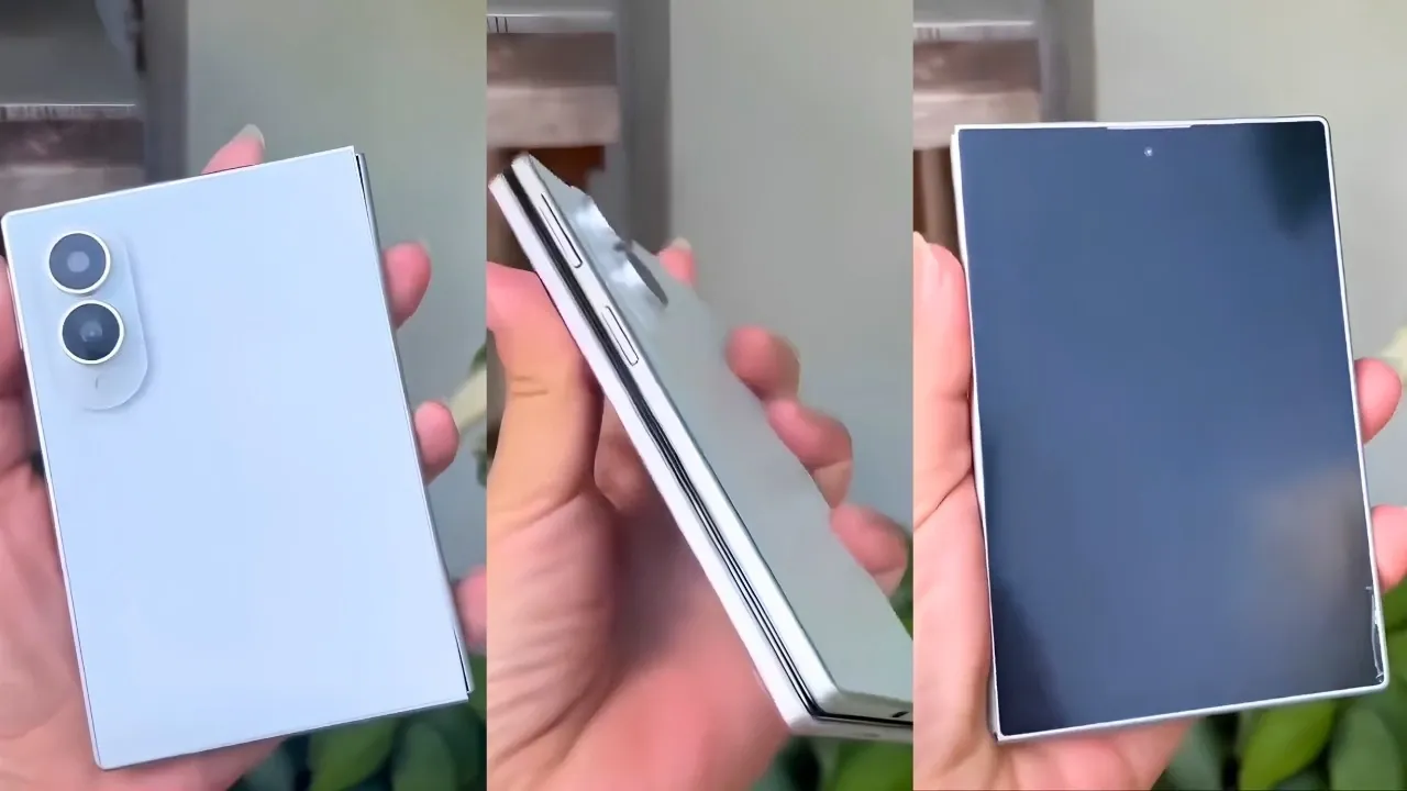 Side profile showing the slim design of the Galaxy Z Fold 8