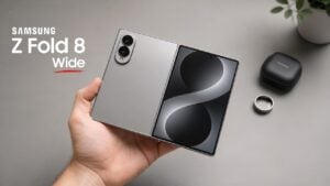 Samsung Galaxy Z Fold 8 Wide unfolded showing the new wider screen