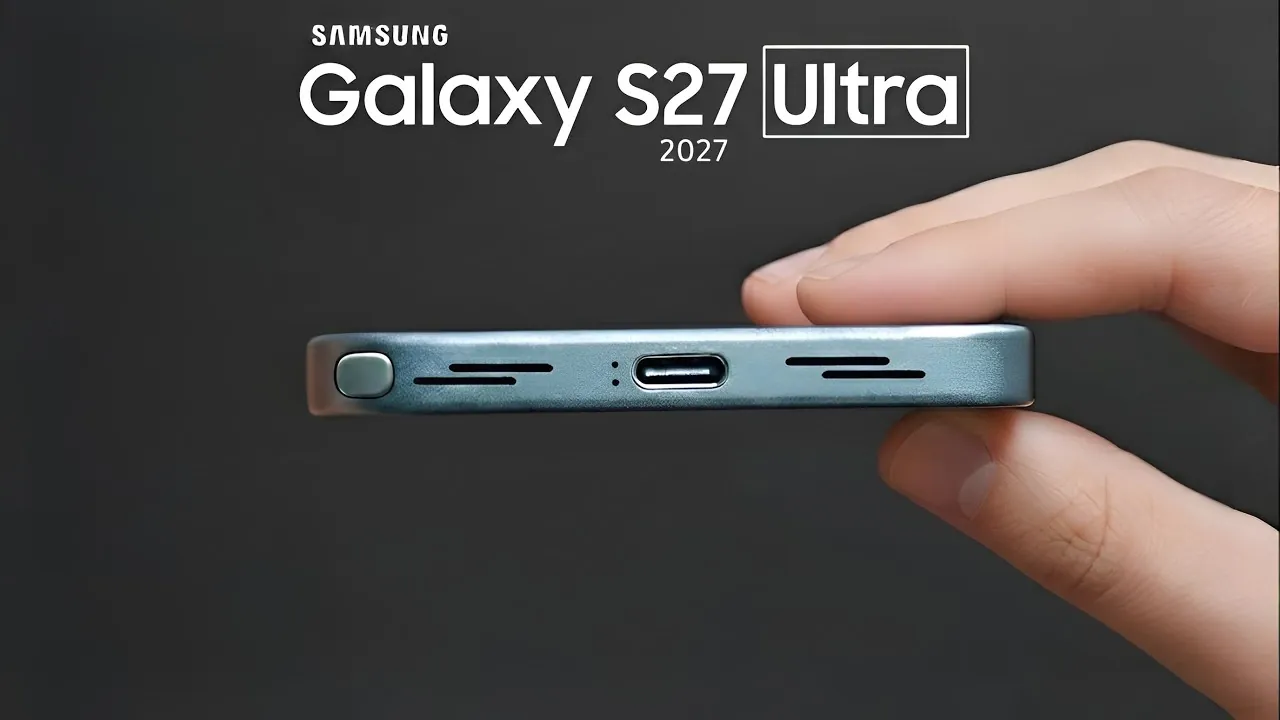 Samsung Galaxy S27 Ultra displaying a bright OLED screen